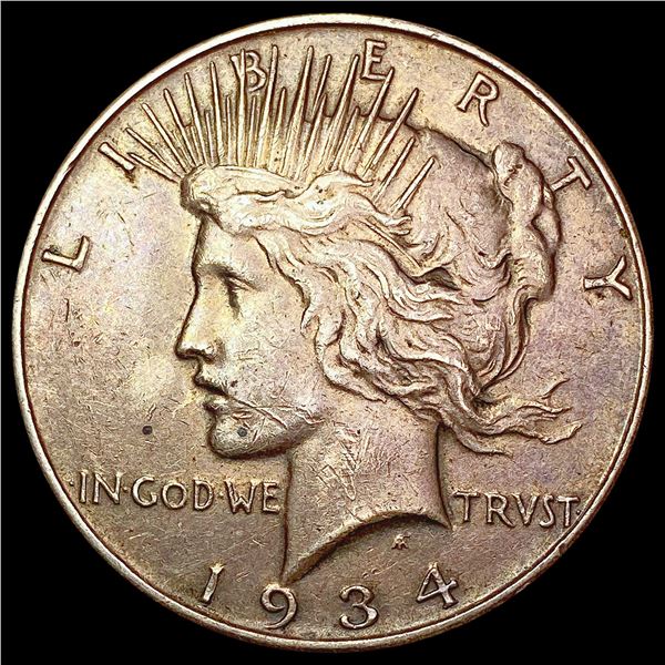 1934 D Silver Peace Dollar NEARLY UNCIRCULATED