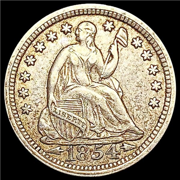 1854 Arws Seated Liberty Half Dime CLOSELY UNCIRCULATED