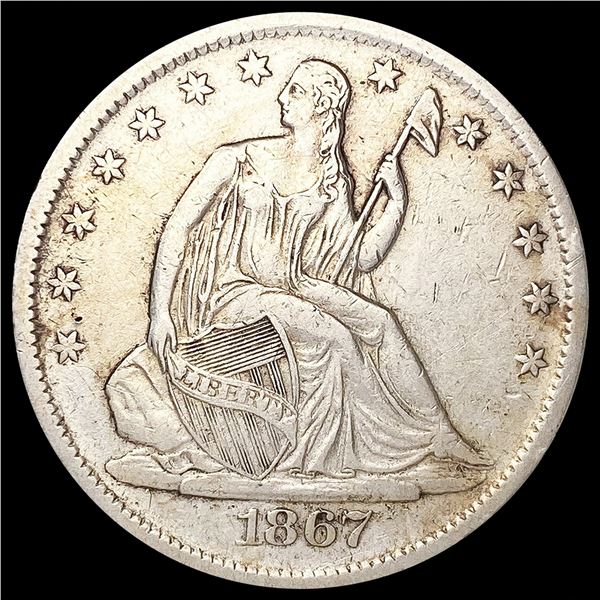 1867 Seated Liberty Half Dollar CLOSELY UNCIRCULATED