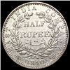 Image 2 : 1840 India 1/2 Rupee CLOSELY UNCIRCULATED