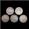 Image 2 : [5] Varied US SilveHalf Dollars [1917-S, 1918, 1921-S, 1939-D, 1951-S] HIGH GRADE