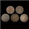 Image 2 : [5] Large Cents [1820, 1824, 1840, 1851, 1852] NICELY CIRCULATED