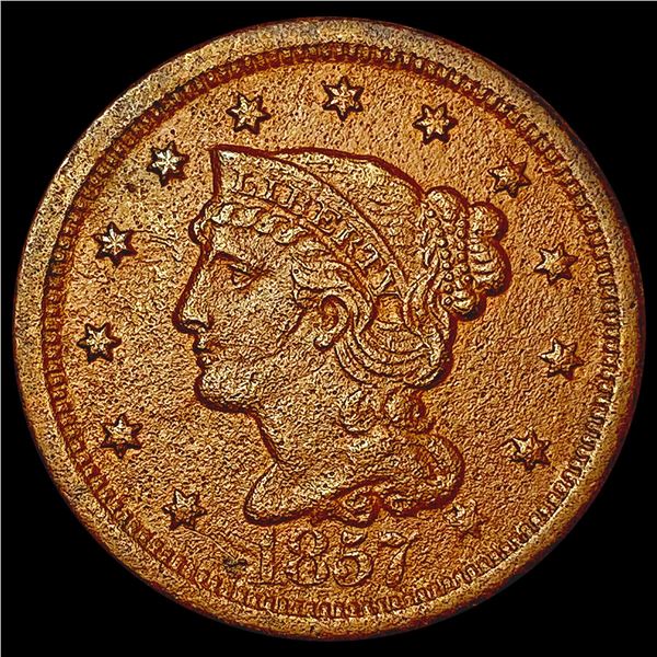 1857 Lg Date Braided Hair Large Cent LIGHTLY CIRCULATED