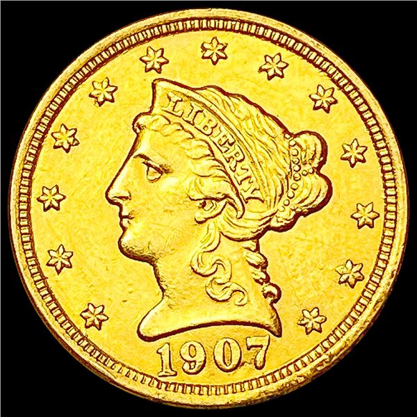 1907 $2.50 Gold Quarter Eagle CLOSELY UNCIRCULATED