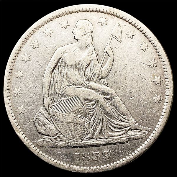 1839 Seated Liberty Half Dollar NEARLY UNCIRCULATED