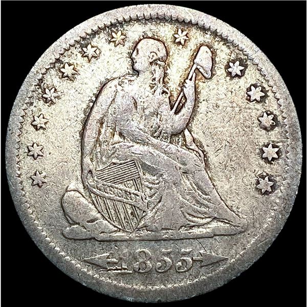 1855-S Seated Liberty Quarter NICELY CIRCULATED
