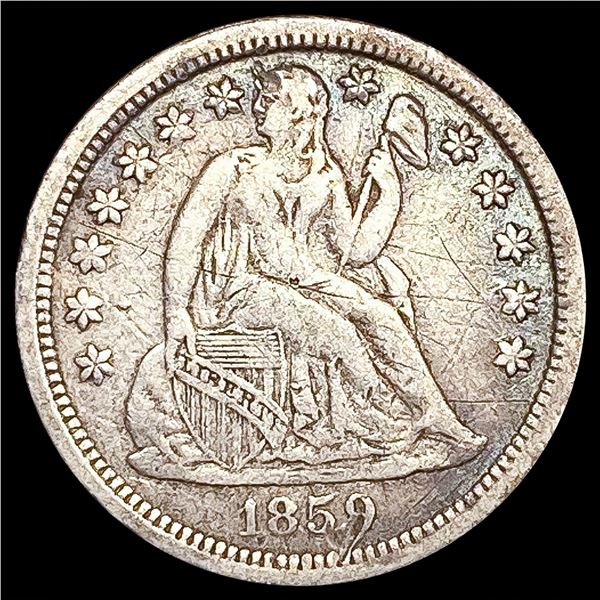 1859-O 13 Stars Seated Liberty Dime NICELY CIRCULATED