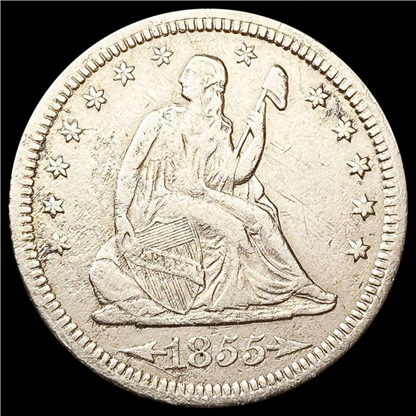 1855-S Arws Seated Liberty Quarter LIGHTLY CIRCULATED