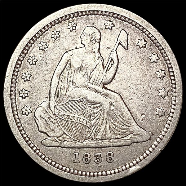 1838 Seated Liberty Quarter LIGHTLY CIRCULATED