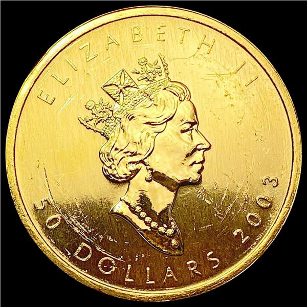 2003 Canada 1oz Gold Maple Leaf SUPERB GEM BU