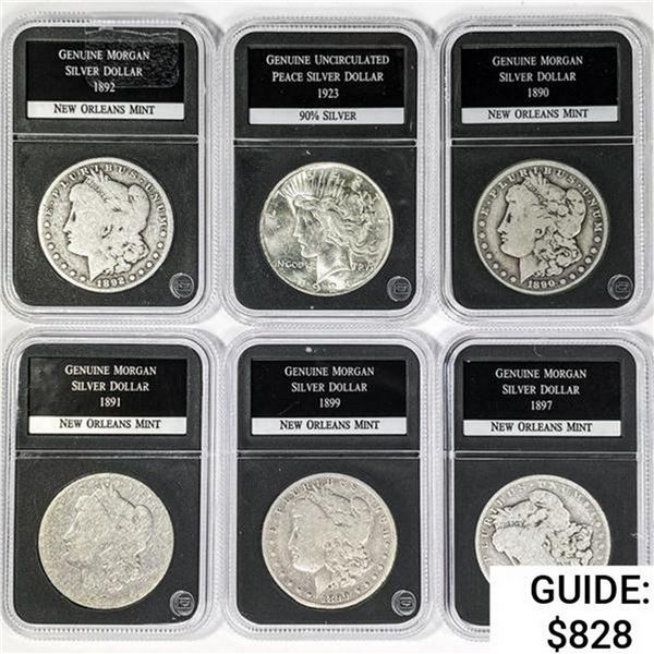 [6] Silver Dollars PCS Genuine 1892-1923