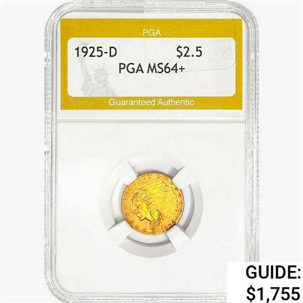 1925-D $2.50 Gold Quarter Eagle PGA MS64+