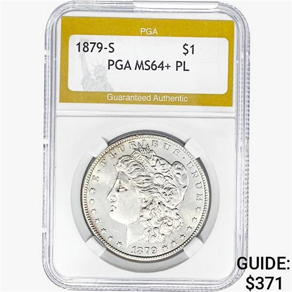 1879-S Morgan Silver Dollar PGA MS64+ PL