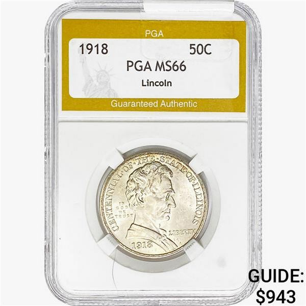 1918 Illinois Half Dollar PGA MS66