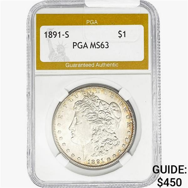 1891-S Morgan Silver Dollar PGA MS63