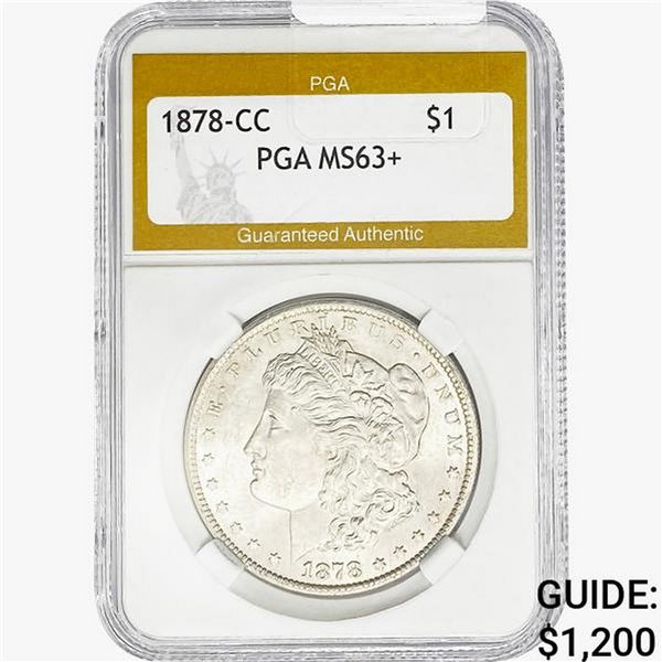 1878-CC Morgan Silver Dollar PGA MS63+