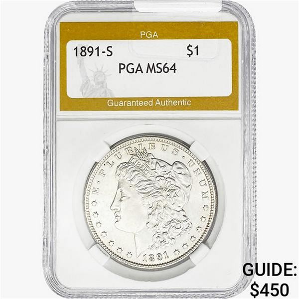 1891-S Morgan Silver Dollar PGA MS64