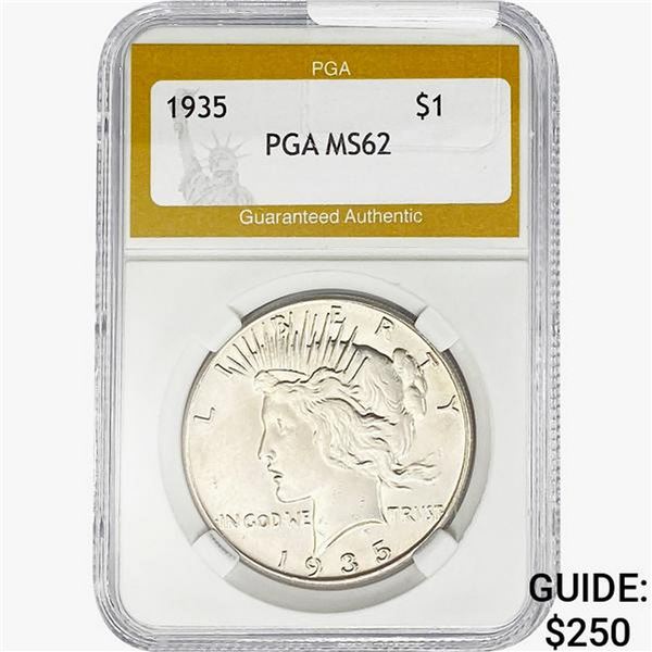 1935 Silver Peace Dollar PGA MS62
