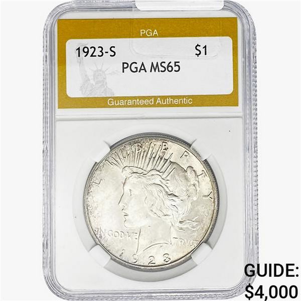 1923-S Silver Peace Dollar PGA MS65
