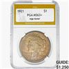 Image 1 : 1921 Silver Peace Dollar PGA MS63+ High Relief