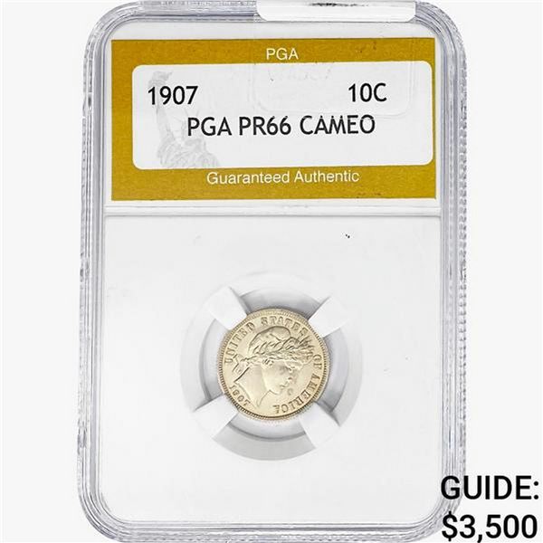 1907 Barber Dime PGA PR66 CAMEO