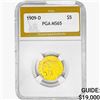 Image 1 : 1909-D $5 Gold Half Eagle PGA MS65
