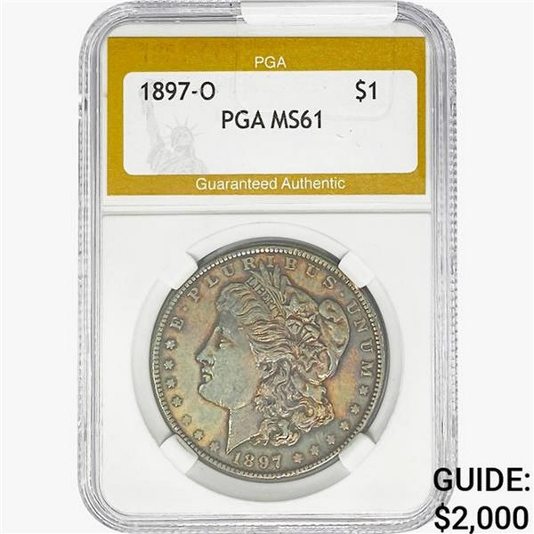 1897-O Morgan Silver Dollar PGA MS61
