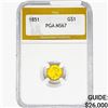 Image 1 : 1851 Rare Gold Dollar PGA MS67