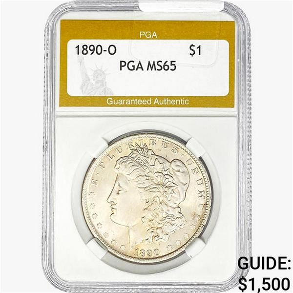 1890-O Morgan Silver Dollar PGA MS65