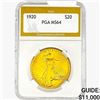 Image 1 : 1920 $20 Gold Double Eagle PGA MS64