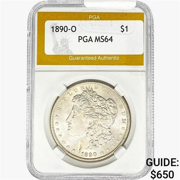 1890-O Morgan Silver Dollar PGA MS64