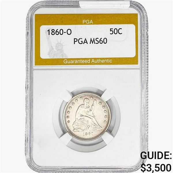 1860-O Seated Liberty Half Dollar PGA MS60