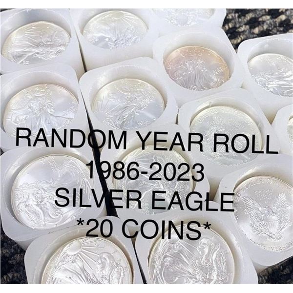 1986-2023 Silver Eagle Roll RANDOM YEAR Gem BU