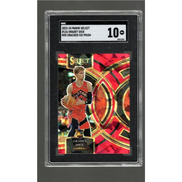 Gradey Dick Red Cracked Ice Prizm RC 2023-24 Select #126 SGC 10