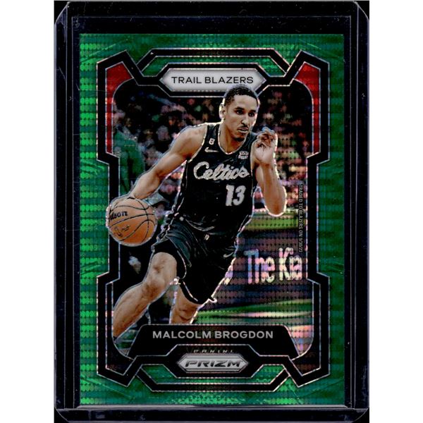 Malcolm Brogdon Green Seismic 13/25 Jersey Match 2023-24 Prizm #10