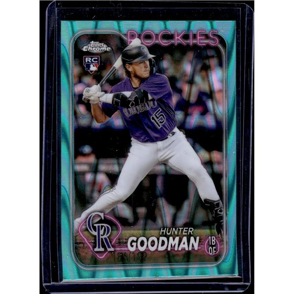 Hunter Goodman Aqua Raywave Refractor RC /199 2024 Topps Chrome #99