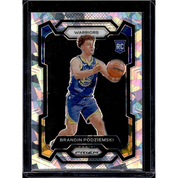 Brandin Podziemski Silver Cracked Ice Prizm RC 2023-24 Prizm #147