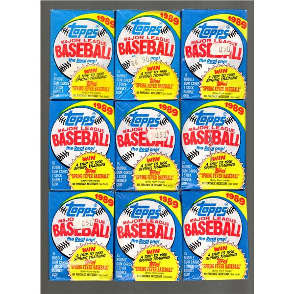 9 Count: 1989 Topps Retail Box Value Packs