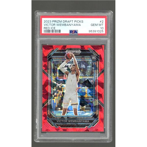 Victor Wembanyama Red Ice RC 2023 Prizm Draft Picks #2 PSA 10