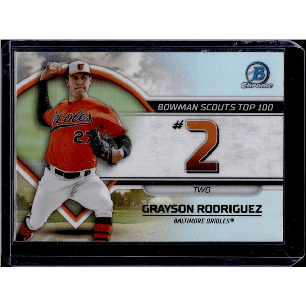 Grayson Rodriguez Bowman Scouts Top 100 2023 Bowman Chrome #BTP-2