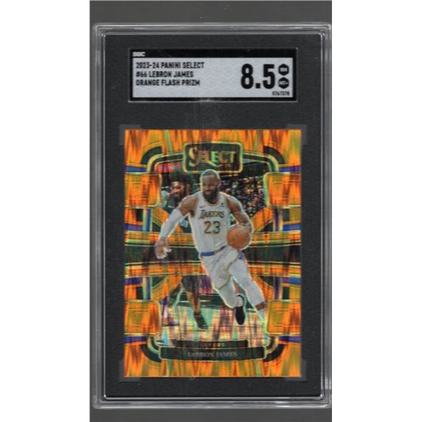 Lebron James Orange Flash Prizm 2023-24 Select #66 SGC 8.5