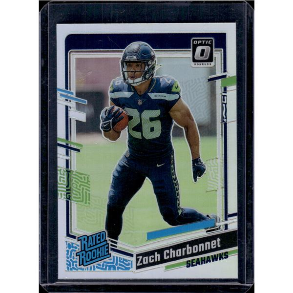 Zach Charbonnet Holo Prizm RC 2023 Donruss Optic #294