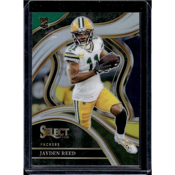 Jayden Reed Green/Yellow Prizm Club Level Die Cut RC 2023 Select #258