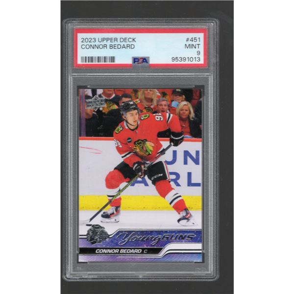 Connor Bedard Young Guns RC 2023-24 Upper Deck #451 PSA 9