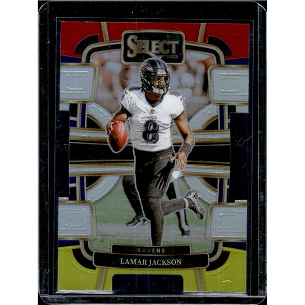 Lamar Jackson Red/Yellow Prizm Die Cut 2023 Select #7