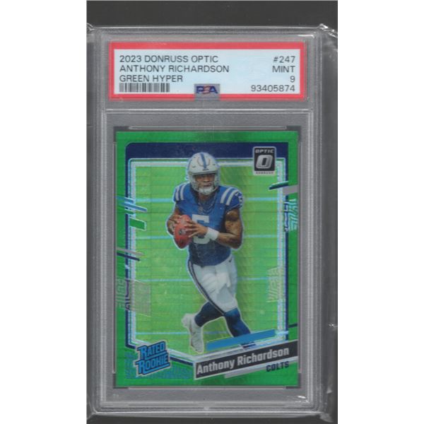 Anthony Richardson Green Hyper RC 2023 Optic #247 PSA 9