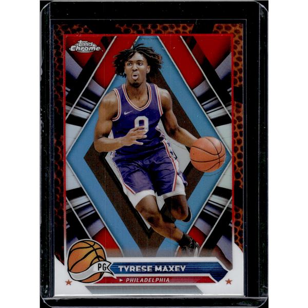 Tyrese Maxey Orange Refractor 2023-24 Topps Chrome #33