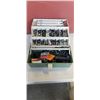 Image 1 : TACKLE BOX WITH BIKE PARTS AND TRAY WITH PROP ICE CUBES