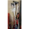Image 2 : PAIR OF CRUTCHES, 2 WALKING STICKS AND PERSONAL SHOPPING CART