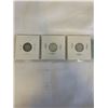 Image 2 : 3 CANADIAN SILVER LOW MINTAGE KING GEORGE V 10 CENT, 1934, 1935, 1936 .800 SILVER